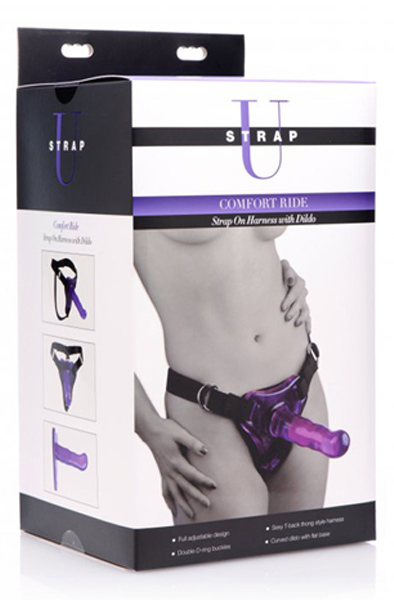 Strap U Strap-on Harness with Dildo Purple - Umschnalldildo mit Geschirr 3