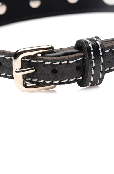 Strict Diamant-Halsband mit O-Ring in Schwarz/Rot - BDSM Halsband 4