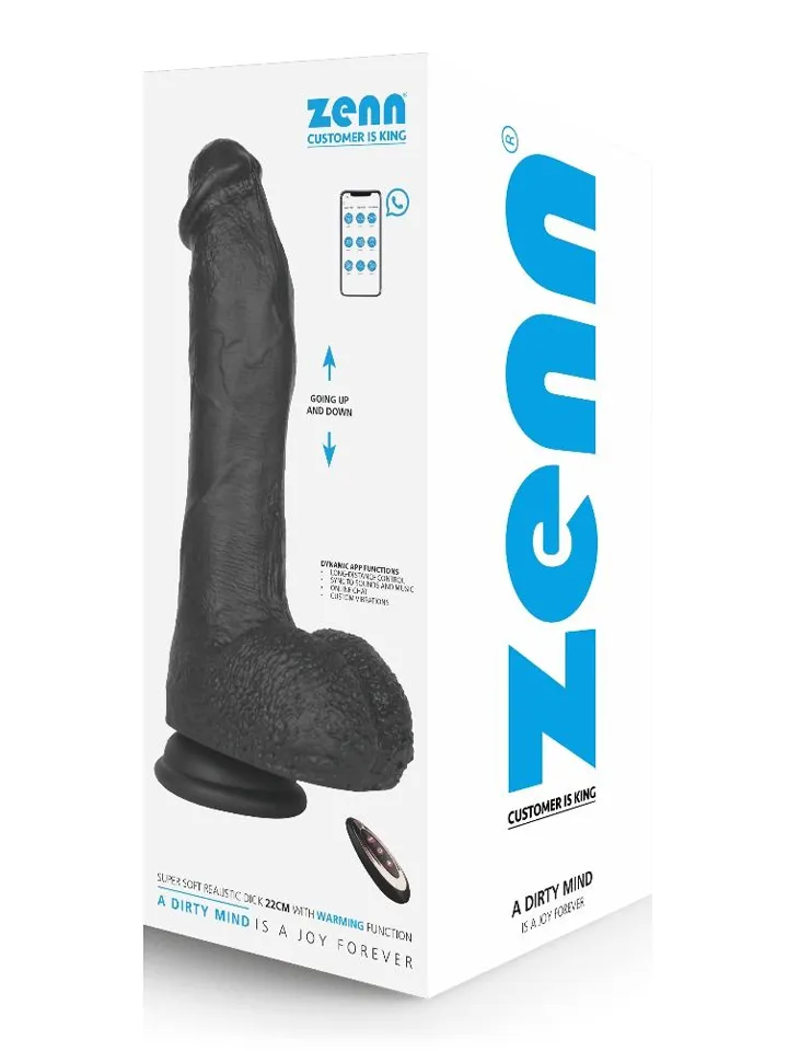 Super Soft Dildo With Heating Black 22 cm - Vibrierender Dildo 1 [full]