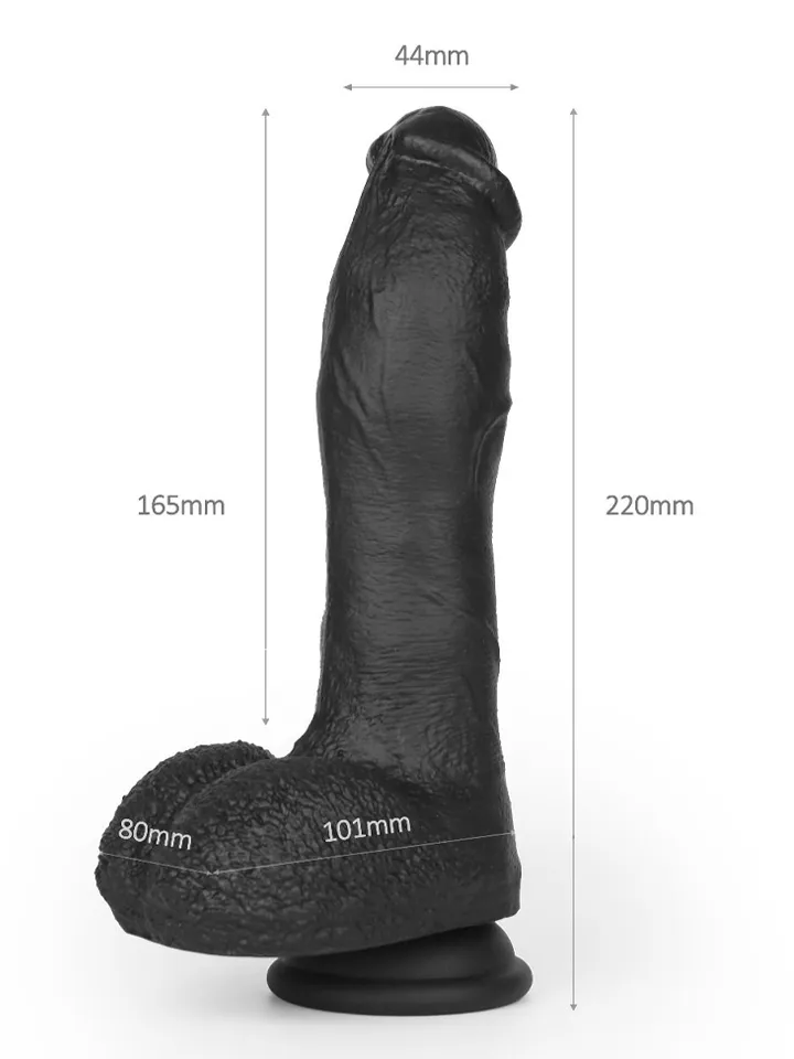 Super Soft Dildo With Heating Black 22 cm - Vibrierender Dildo 3 [full]