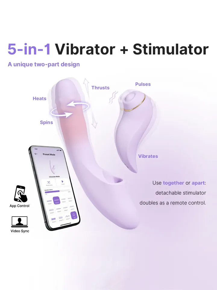 Svakom Duo Glow Thrusting Beaded Vibrator With App - Heizbarer Rabbit-Vibrator 1 [full]
