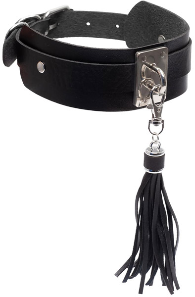 Teasing Tassel Collar Silver/Black - BDSM Halsband 5
