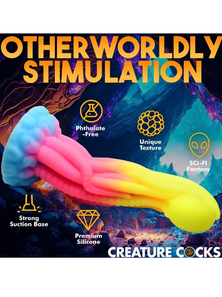 Tenta-Glow Glow-In-The-Dark Dildo 21,6 cm - Drachen-Dildo 2