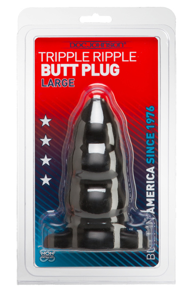The Classics Triple Ripple Butt Plug – Large Schwarz - Analplug 2