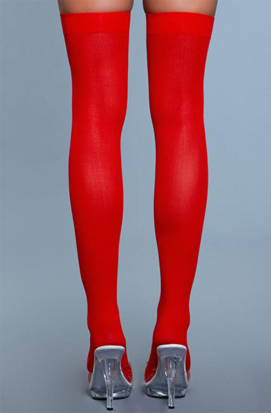 Thigh High Nylonstrümpfe Rot - Stay-ups 2