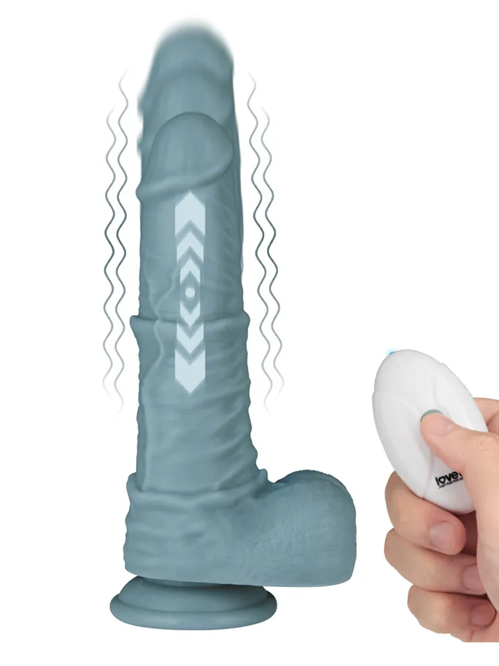 Thrusting & Vibrating Silicone Dildo 27,5 cm - Vibrierender Dilator 1 [full]
