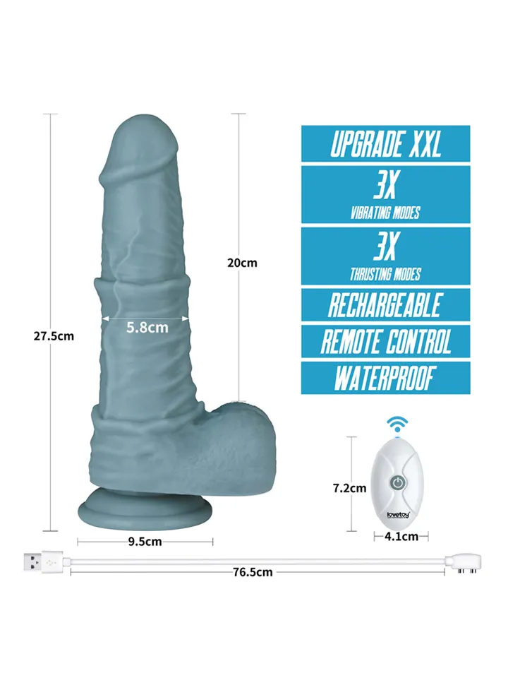 Thrusting & Vibrating Silicone Dildo 27,5 cm - Vibrierender Dilator 2 [full]