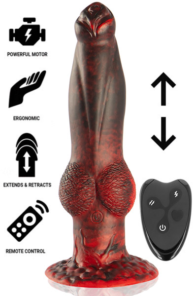 Titan In Flames Dildo With Remote 22,5 cm - Drachen-Dildo 1