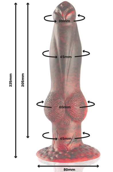Titan In Flames Dildo With Remote 22,5 cm - Drachen-Dildo 2