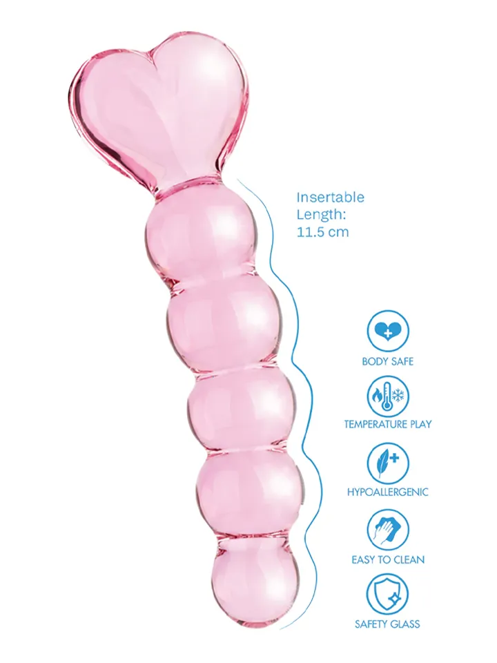ToyJoy Glass Worxx Crystal Heart Anal Dildo - Glas-Dildo 2 [full]