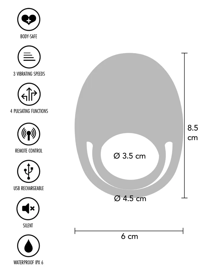 ToyJoy Put A Ring On It C-Ring mit Fernbedienung - Vibrierender Penisring 3