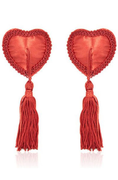 TOYZ4LOVERS Rote Herz-Nippelquasten - Brustwarzenkappen 1