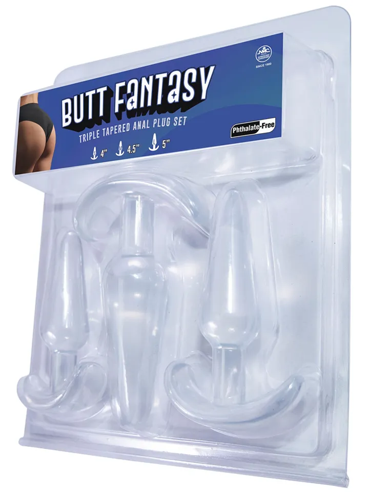 Triple Tapered Plug Set Transparent - Analplug Set 3