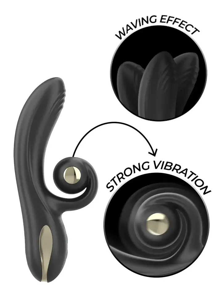 Twister Vibrator mit gebogenem Stimulator & Rotation - Rabbit-Vibrator 1 [full]