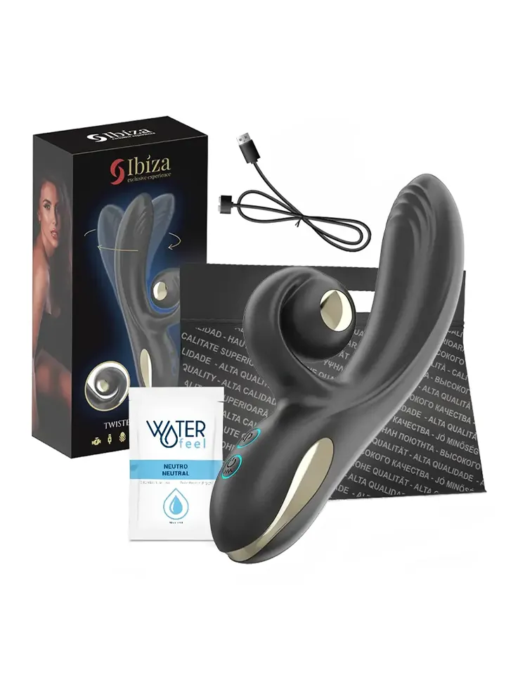Twister Vibrator mit gebogenem Stimulator & Rotation - Rabbit-Vibrator 2 [full]