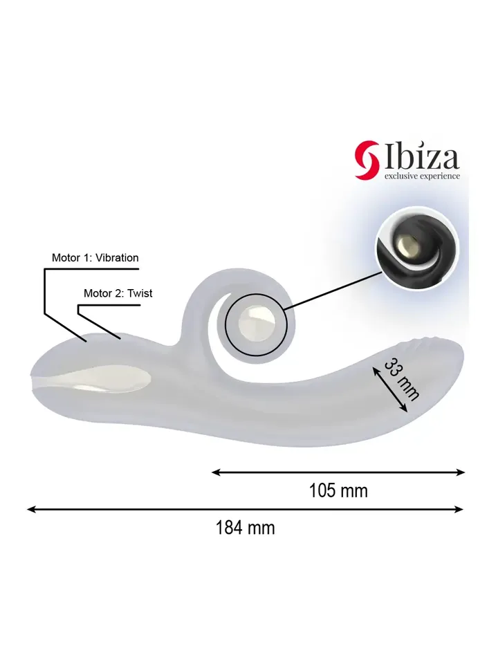 Twister Vibrator mit gebogenem Stimulator & Rotation - Rabbit-Vibrator 3 [full]
