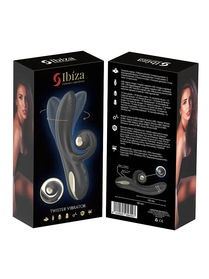 Twister Vibrator mit gebogenem Stimulator & Rotation - Rabbit-Vibrator 4 [full]
