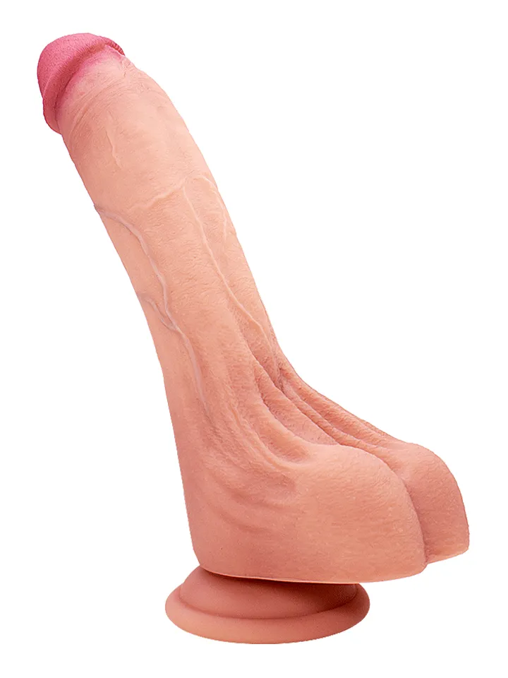 Ultra-Realistic Curved Silicone Dildo With Balls 21,5 cm - Realistischer Dildo 3 [full]