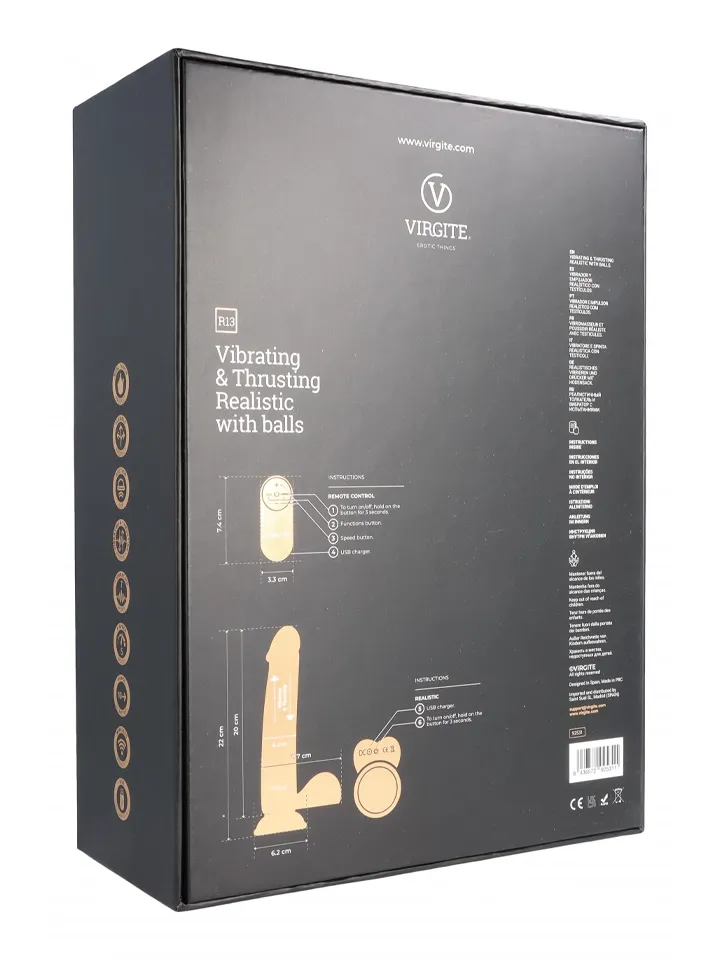 Up & Down Realistischer Dildo mit Fernbedienung, 22 cm - Vibrierender Dildo 4 [full]