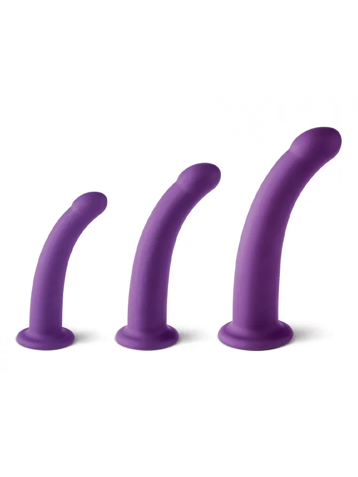 Vergite Set Of 3 Silicone Dildos Purple - Dildo 1 [full]
