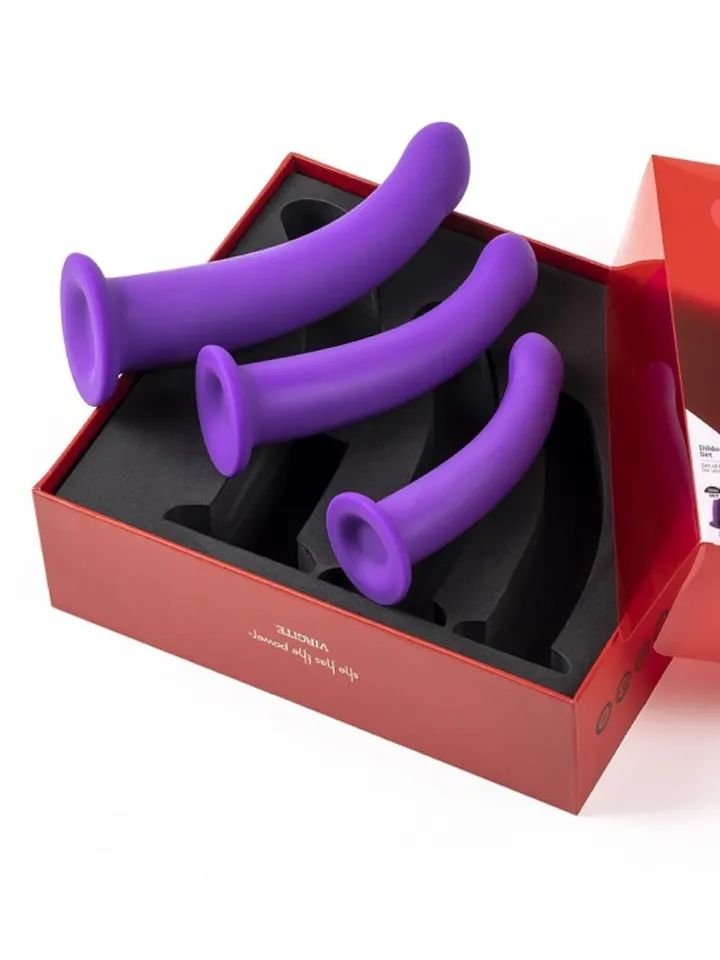 Vergite Set Of 3 Silicone Dildos Purple - Dildo 2 [full]