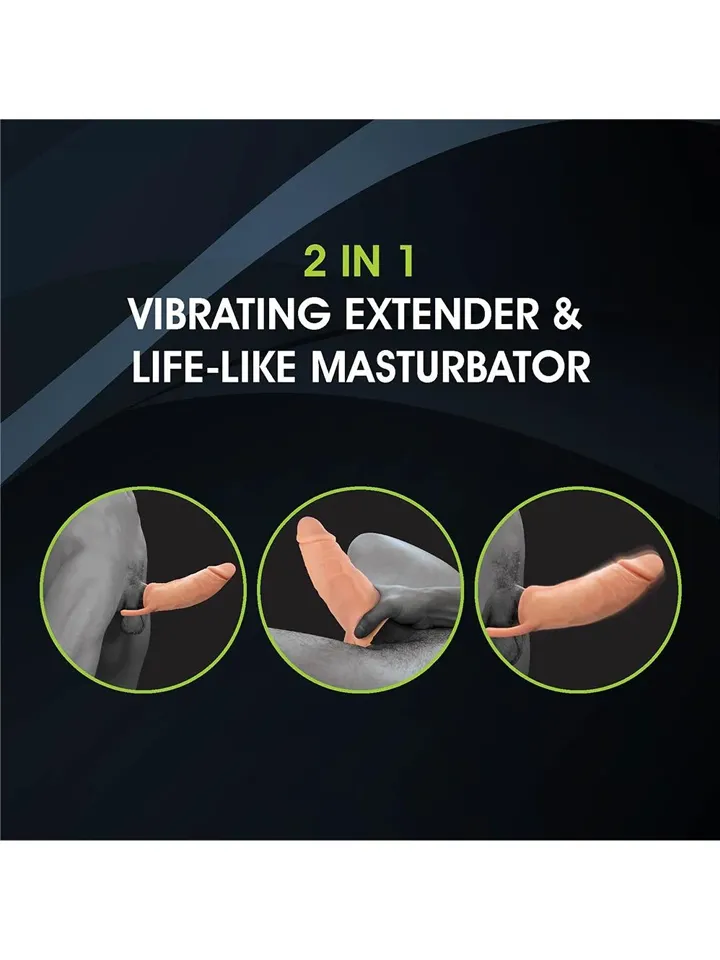 Verlängerungs-Sleeve mit fernbedienbarem Vibrationsbullet - Vibrierender Penisverlängerer 4