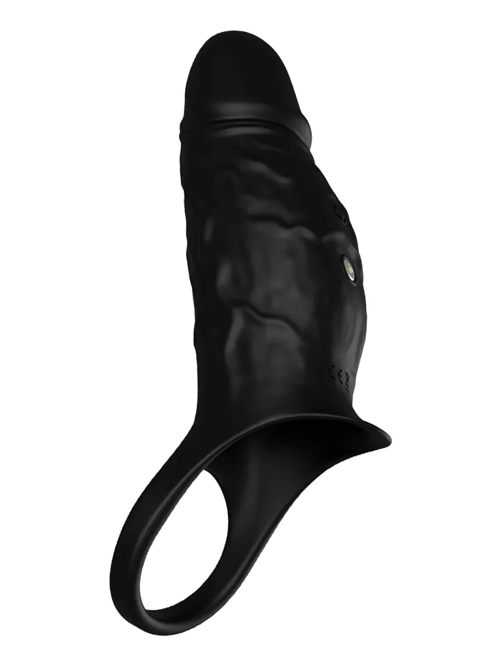 Vibrating Cock Sleeve Black - Vibrierender Penisverlängerer 1 [full]