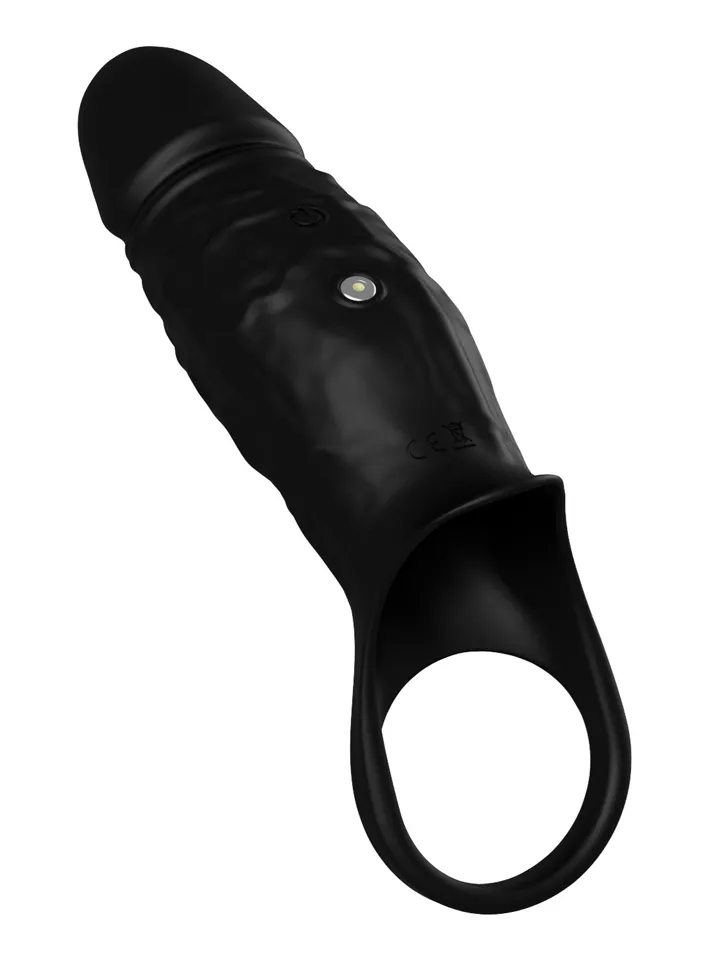 Vibrating Cock Sleeve Black - Vibrierender Penisverlängerer 3 [full]