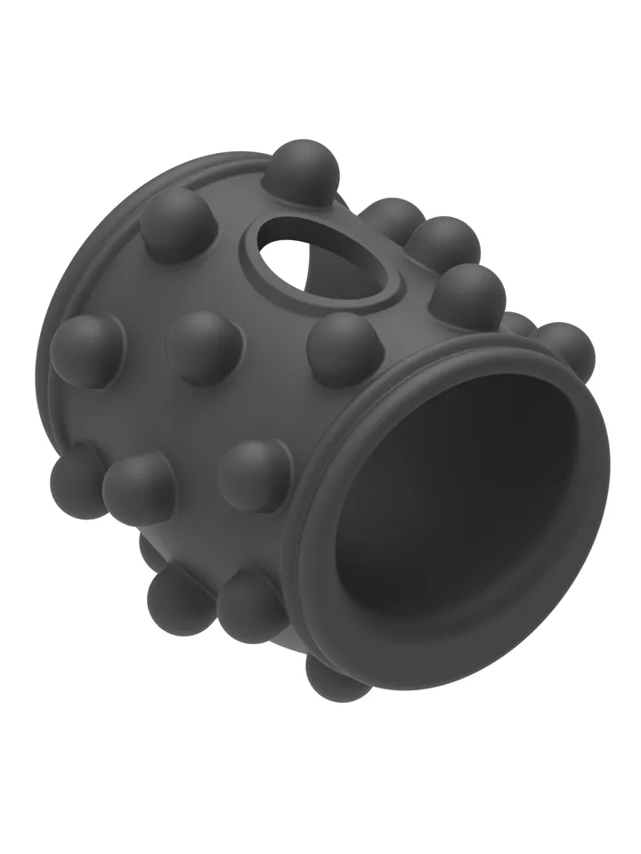 Vibrating Dotted Silicone Cock Sleeve - Vibrierender Penisverlängerer 5 [full]