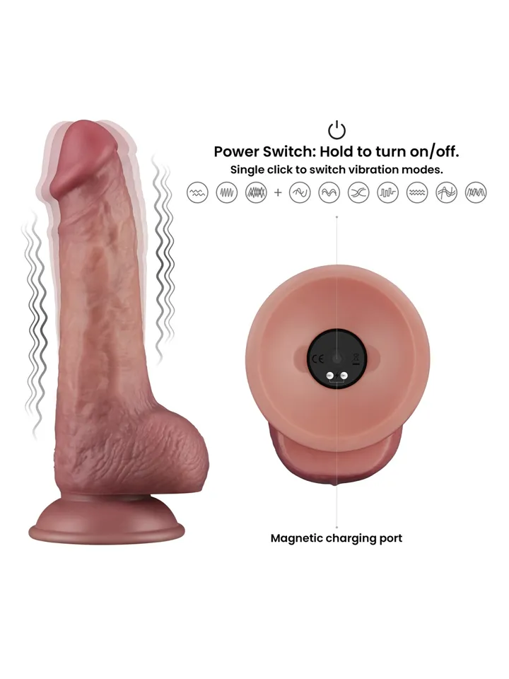 Vibrating Dual Density Power Cock 21,6 cm - Vibrierender Dildo 2 [full]