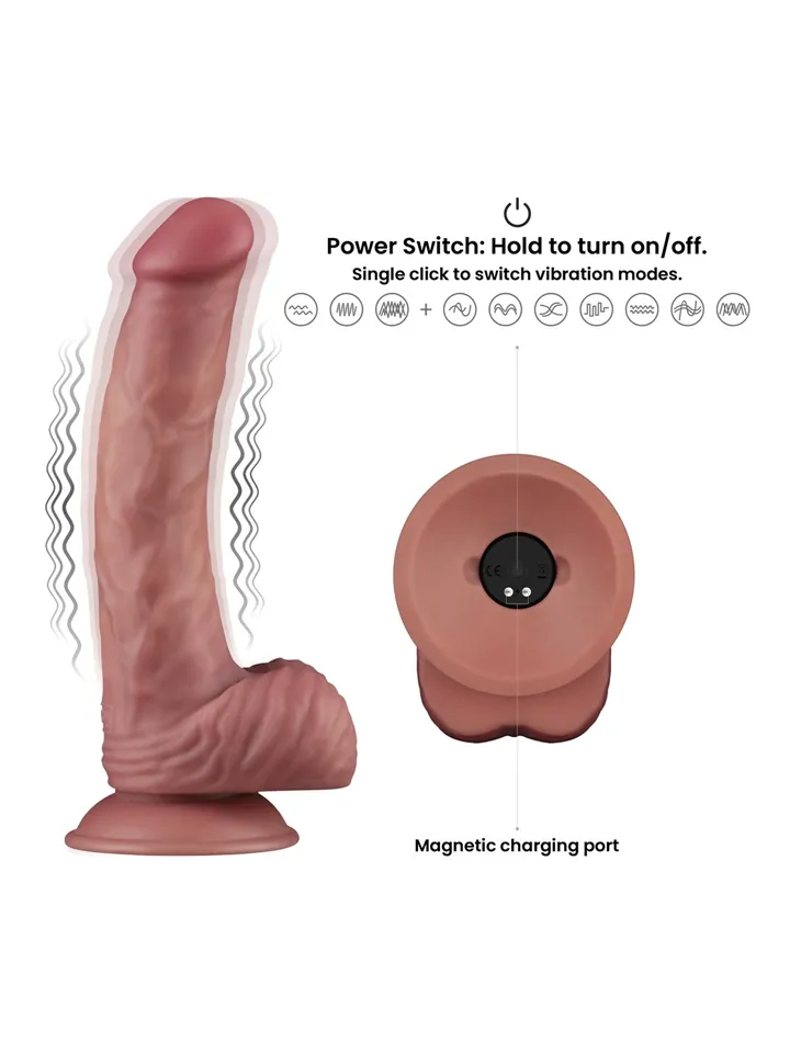 Vibrating Dual Density Power Cock 23 cm - Vibrierender Dildo 2 [full]