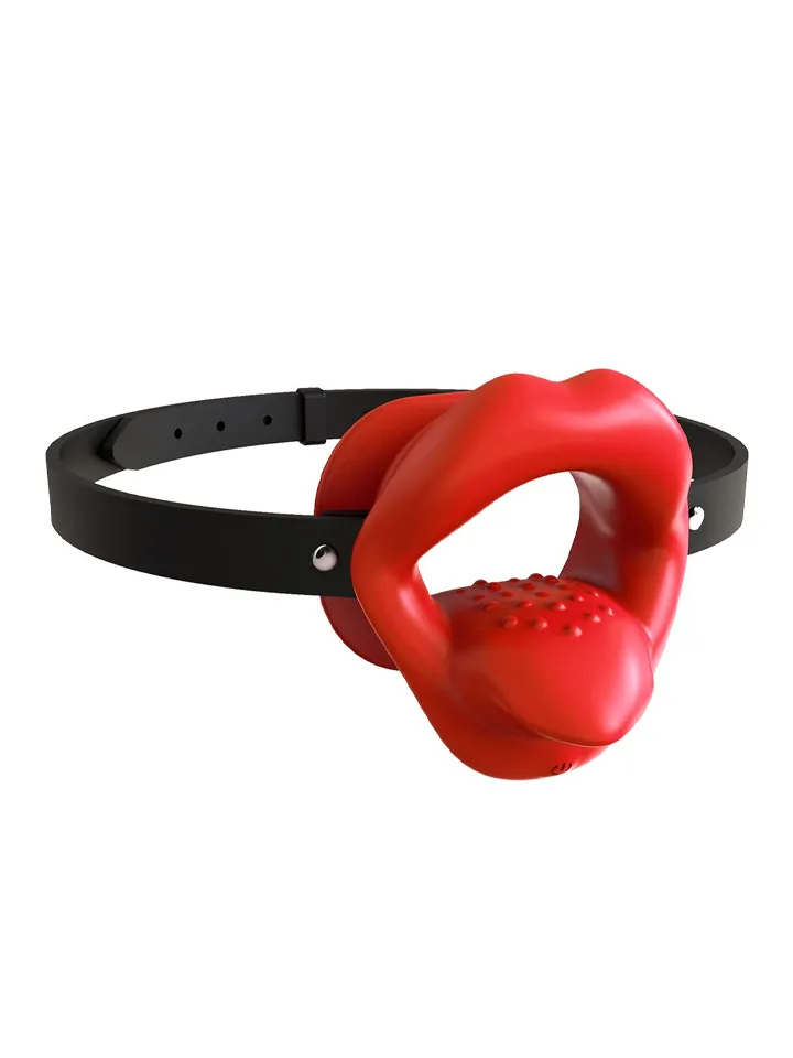 Vibrating Mouth Gag Silicone Lips & Tongue - Knebel 1 [full]