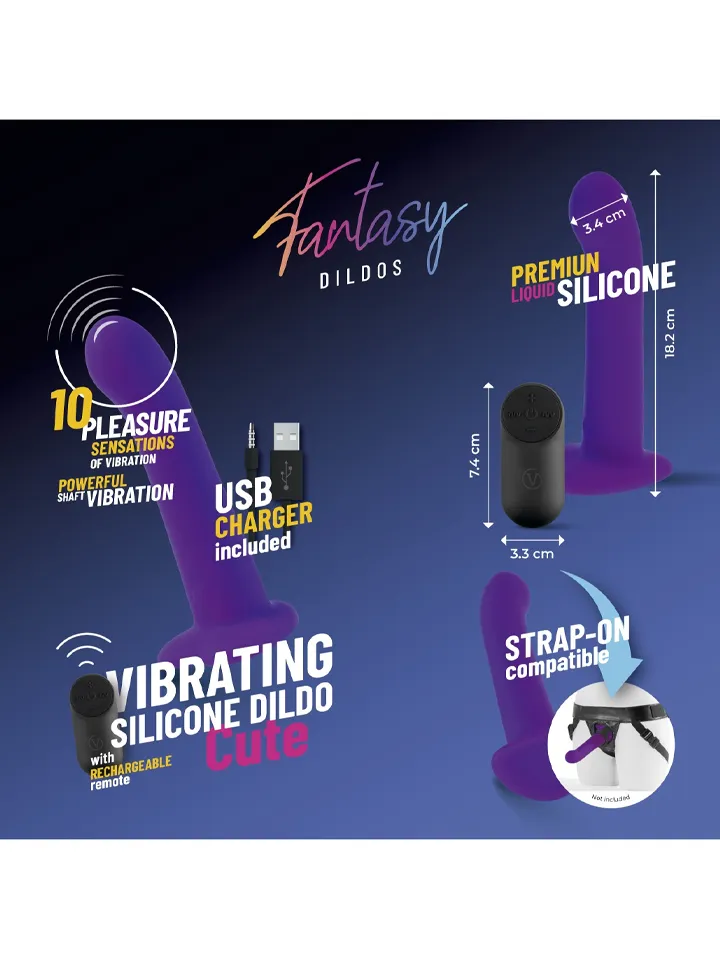 Vibrating Silicone Dildo With Remote 18 cm - Vibrierender Dildo 2 [full]