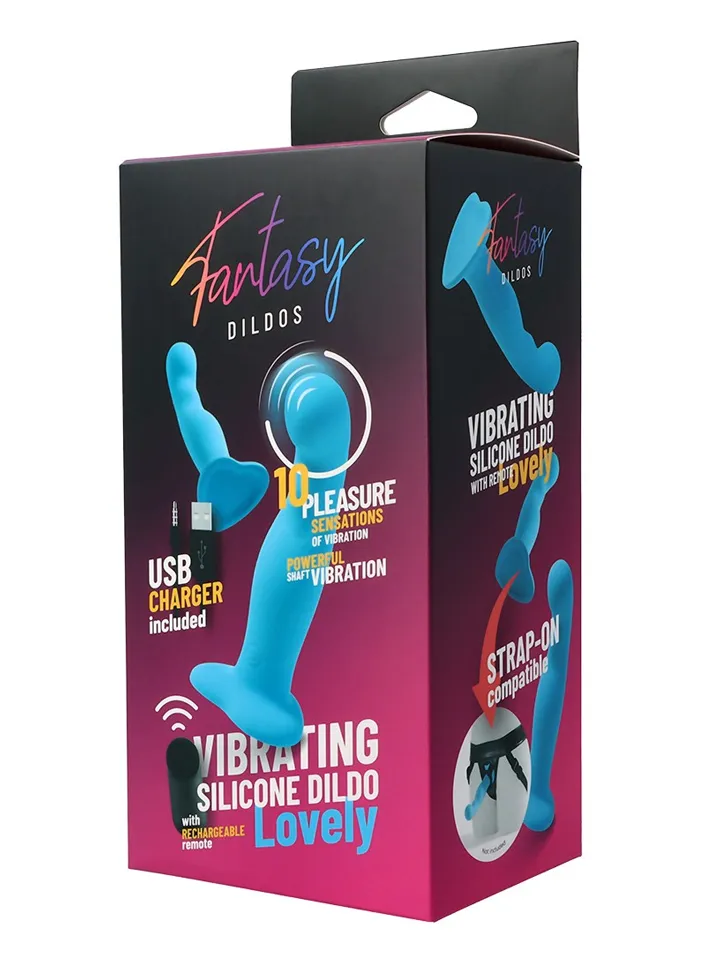 Vibrating Silicone Dildo With Remote Blue 18 cm - Vibrierender Dildo 4 [full]