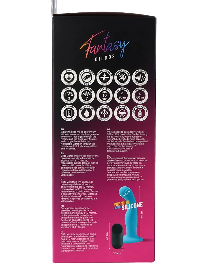 Vibrating Silicone Dildo With Remote Blue 18 cm - Vibrierender Dildo 5 [full]