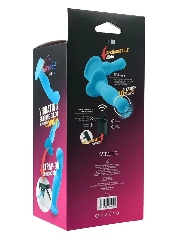 Vibrating Silicone Dildo With Remote Blue 18 cm - Vibrierender Dildo 6 [full]