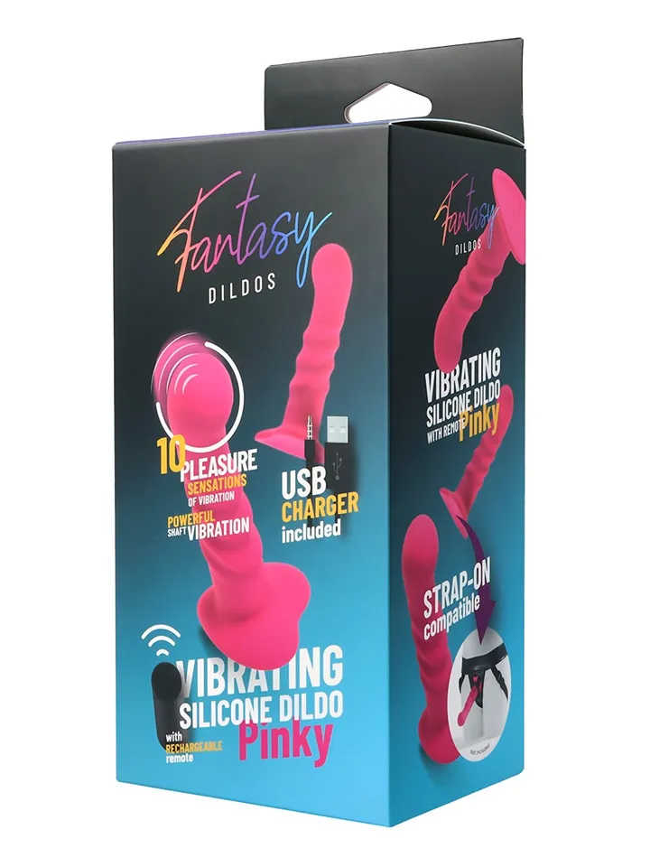 Vibrating Silicone Dildo With Remote Pink 18 cm - Vibrierender Dildo 4 [full]