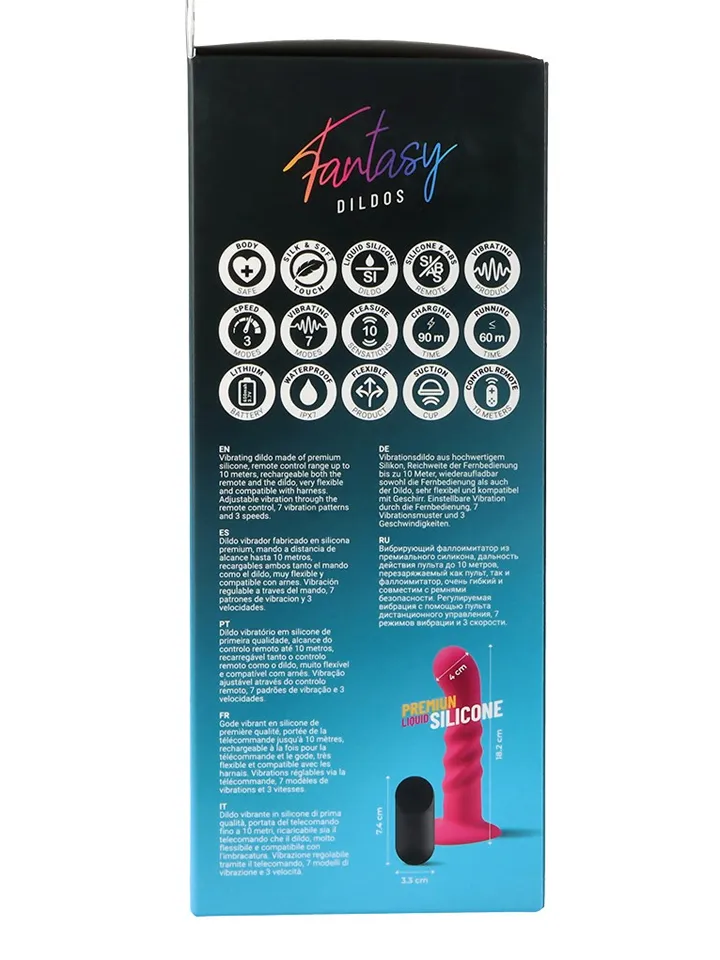 Vibrating Silicone Dildo With Remote Pink 18 cm - Vibrierender Dildo 5 [full]