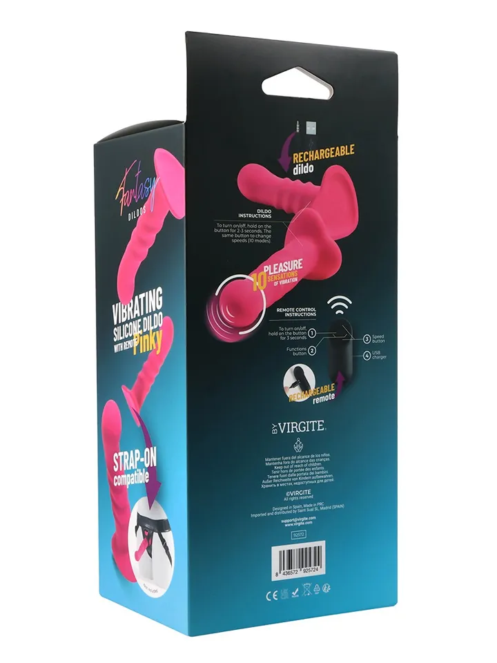 Vibrating Silicone Dildo With Remote Pink 18 cm - Vibrierender Dildo 6 [full]