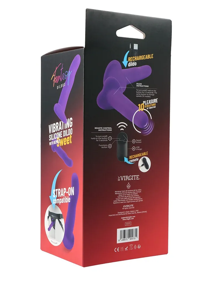 Vibrating Silicone Dildo With Remote Purple 18 cm - Vibrierender Doppel-Dildo 6 [full]
