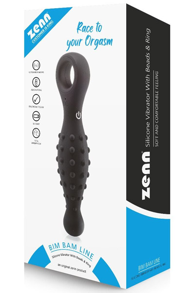 Vibrating Silicone Plug With Beads & Ring - Vibrierender Analplug 3