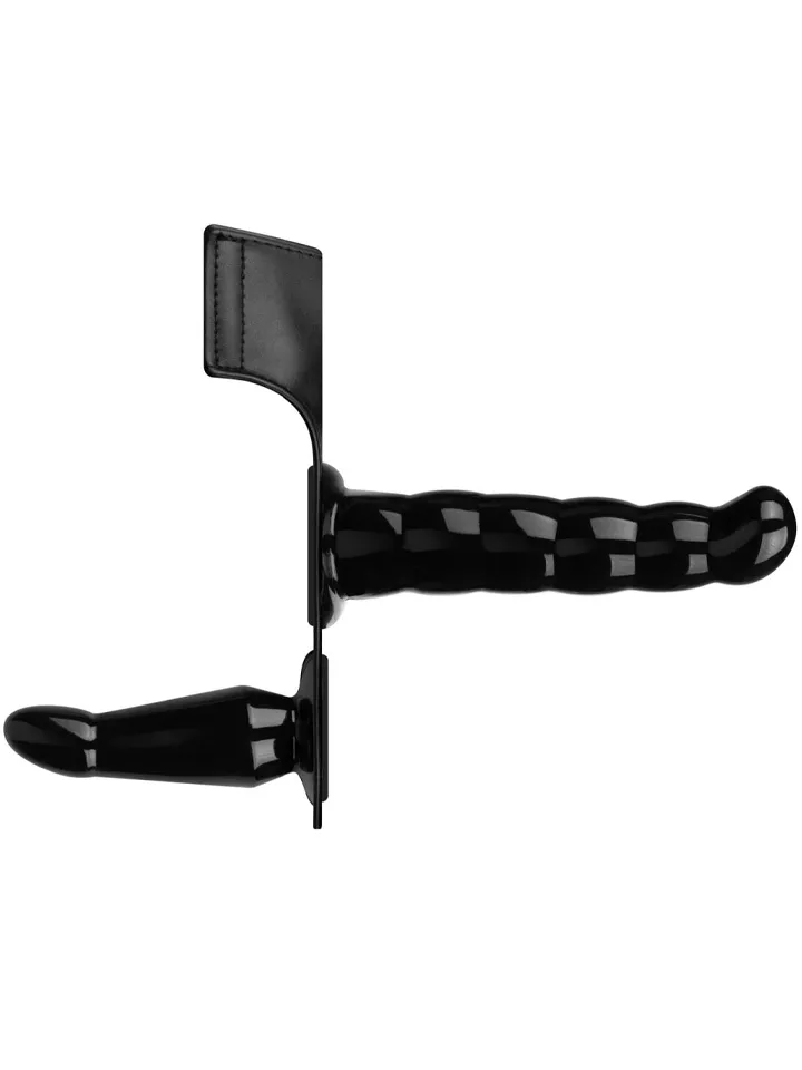 Vibrating Strap-On Set Black - Doppeldildo Umschnalldildo 2
