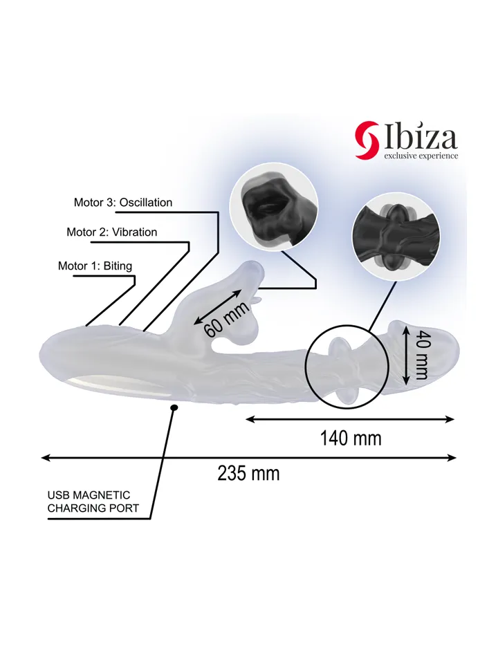 Vibrator & Clitoris Stimulator With Biting & Rotation - Rabbit-Vibrator mit rotierender Zunge 3 [full]