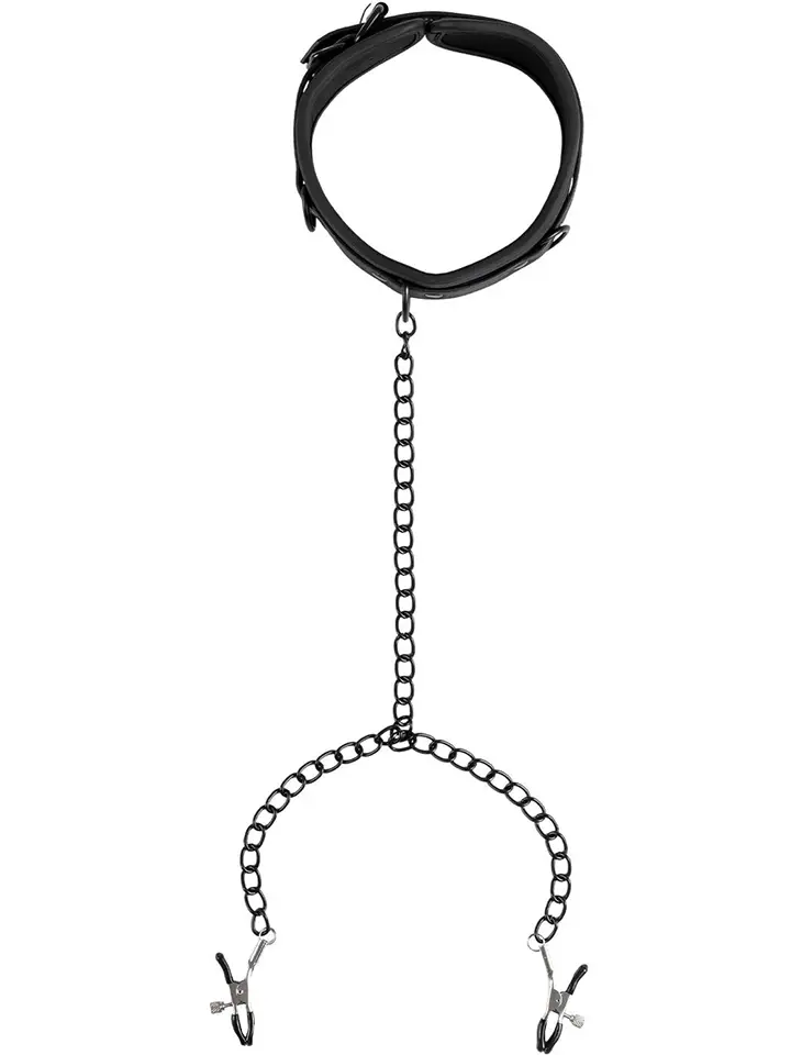Virgite Halsband mit Nippelklemmen - Halsbänder mit Brustklammern 1