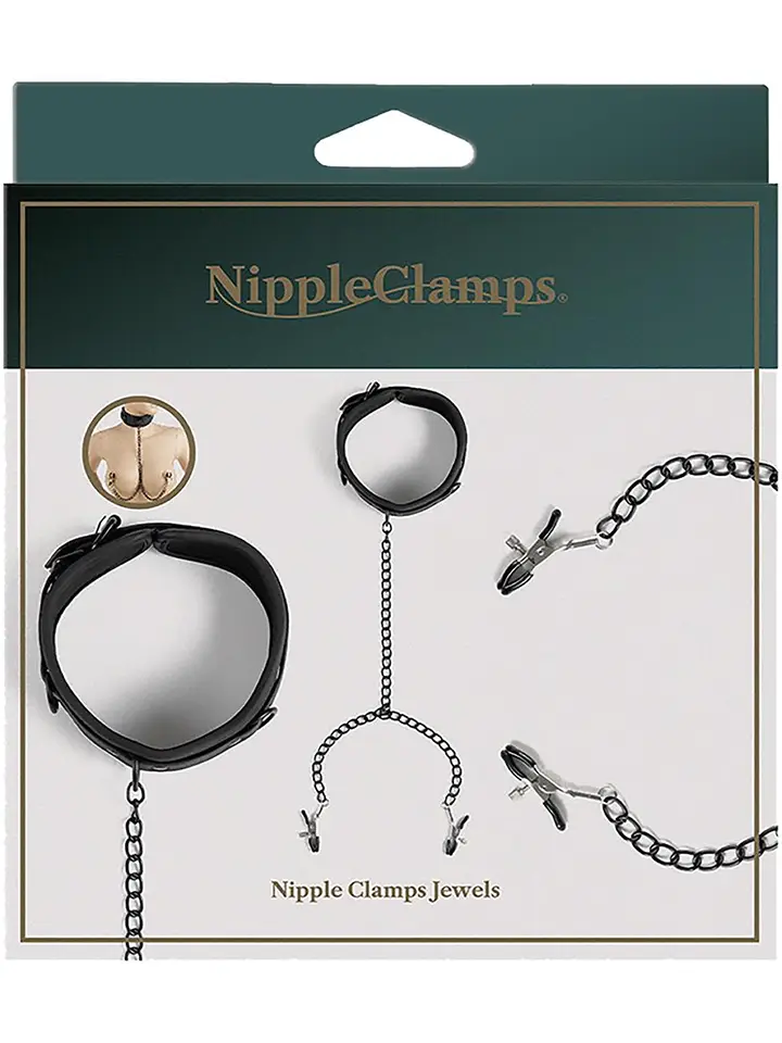 Virgite Halsband mit Nippelklemmen - Halsbänder mit Brustklammern 3