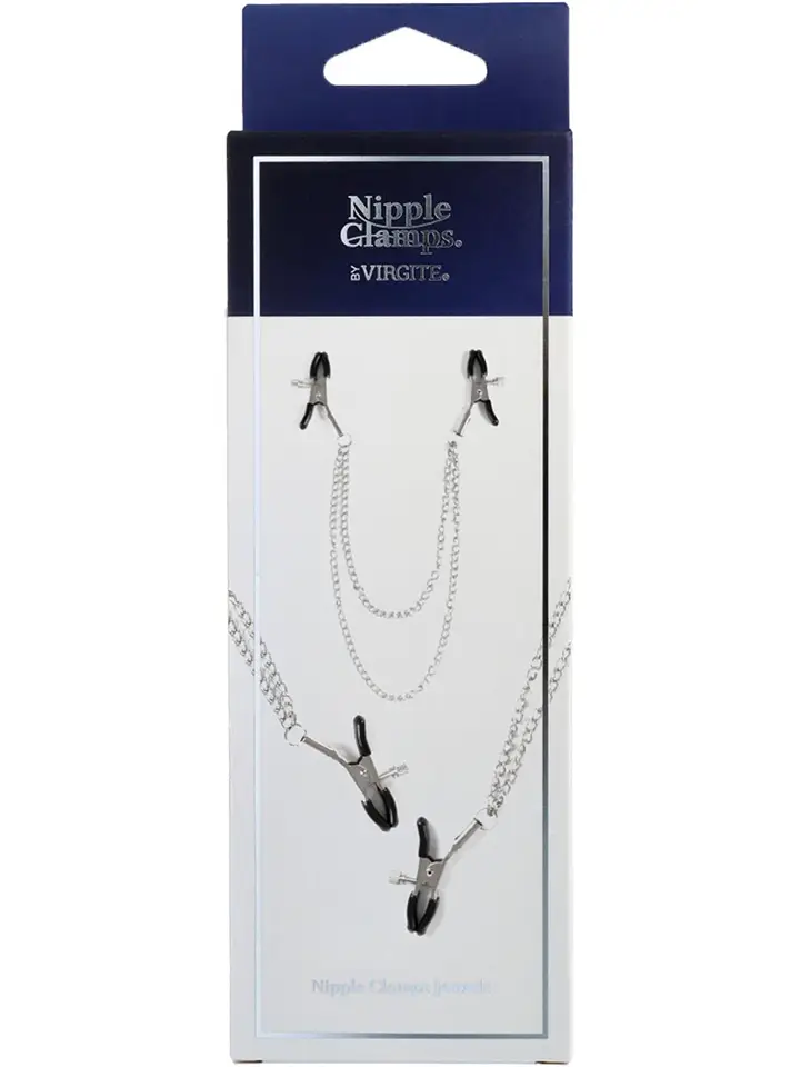 Virgite Nippelklemmen mit doppelter Kette - Brustklammern mit Kette 3