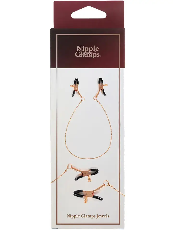 Virgite Nippelklemmen mit Kette – Gold - Brustwarzenklammern mit Kette 3