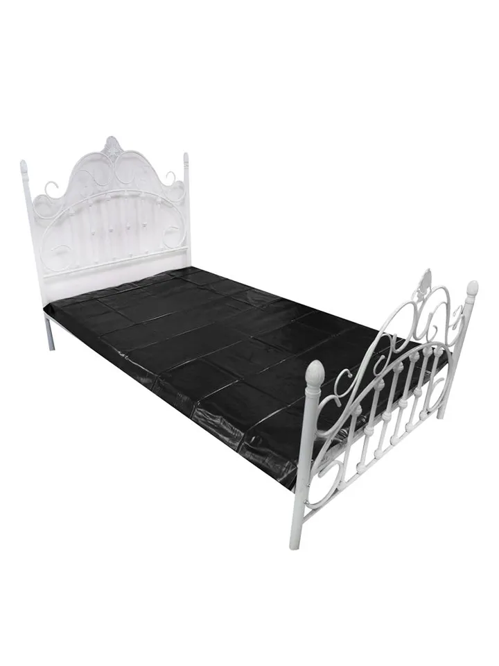 Waterproof Bed Sheet Black 220 x 130 cm - Vinyl-Rosen 2 [full]