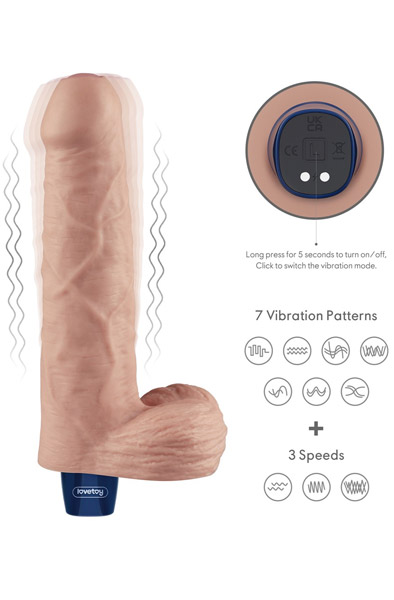 Wiederaufladbarer Vibrationsdildo 22,6 cm - Vibrierender Dildo 2
