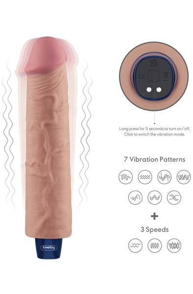 Wiederaufladbarer Vibrationsdildo 23,7 cm - Vibrierender Dildo 2